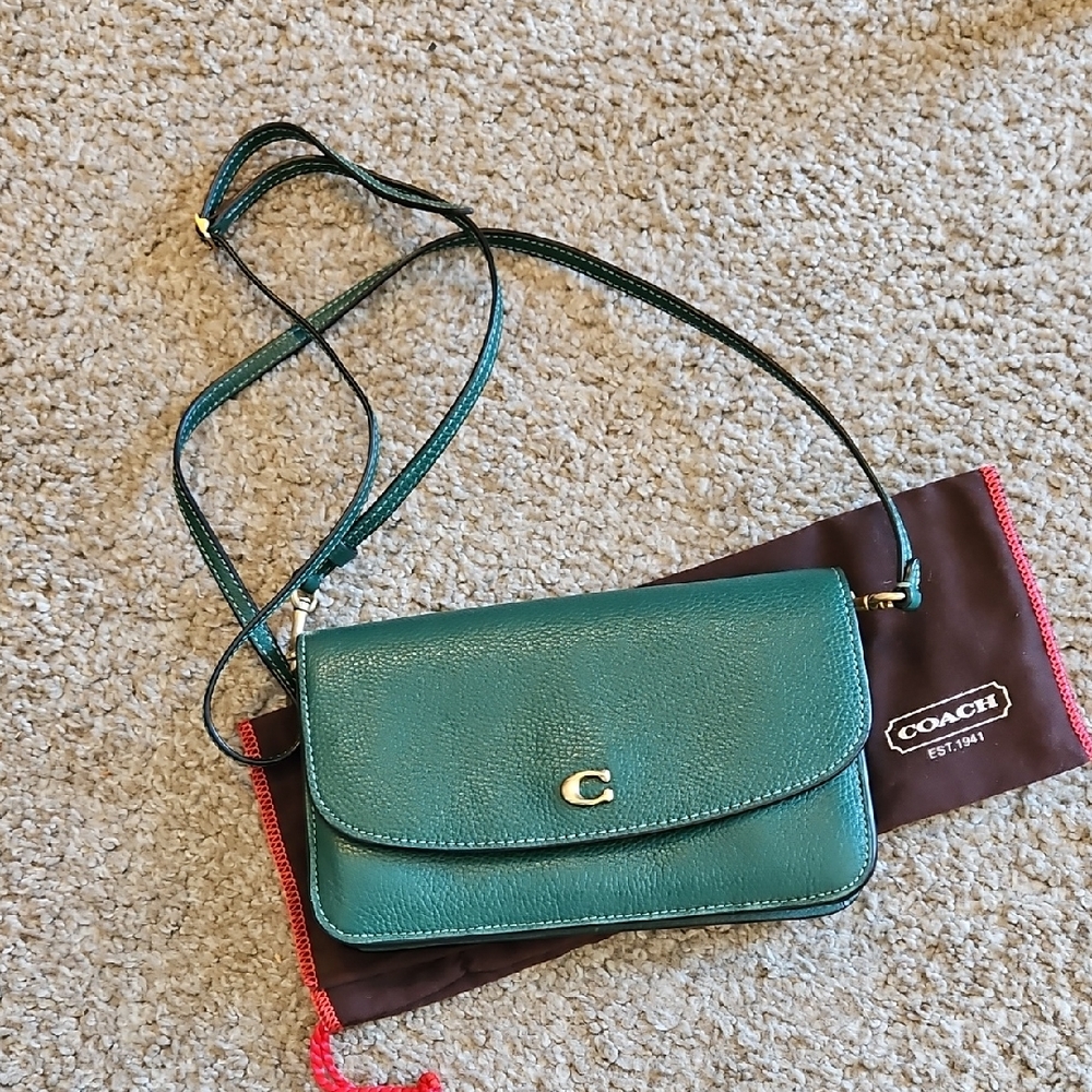 Coach Darj Green Leather Crossbody Bag